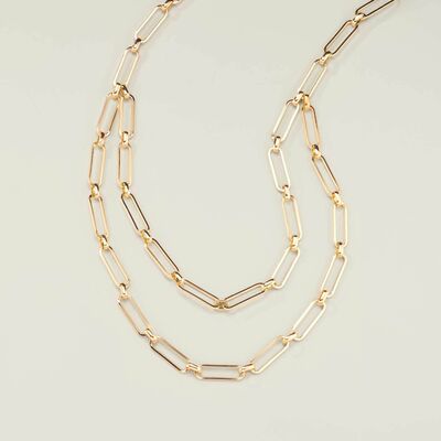 Sunlit paperclip long layered necklace - final sale