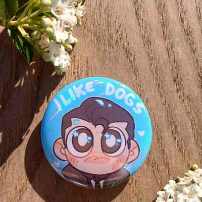 I like dogs connor pin