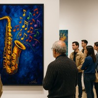 Colorful Saxophone Music Notes - Thumbnail 1