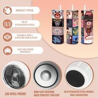 Rudolph & Friends Cartoon Characters Tumbler | Christmas Movie Block Art (20oz) - Thumbnail 2