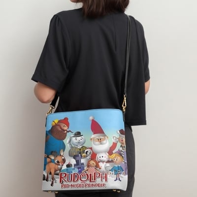 Misfit toys and santa faux leather bucket bag | unique holiday accessory | nostalgic | free ship