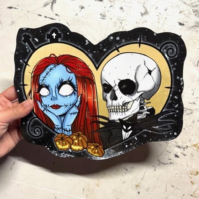 The nightmare before christmas woodcut (all sizes)