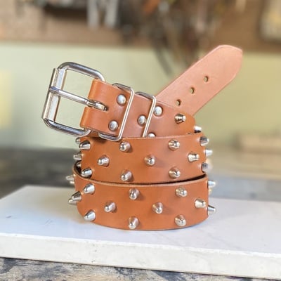2-1-2 short british stud belt (british tan)