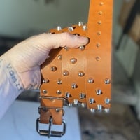 2-1-2 Short British stud belt (British Tan) - Thumbnail 1