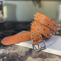 2-1-2 Short British stud belt (British Tan) - Thumbnail 2