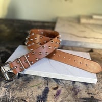 2-1-2 Short British stud belt (British Tan) - Thumbnail 6