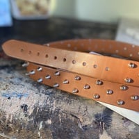 2-1-2 Short British stud belt (British Tan) - Thumbnail 7