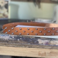2-1-2 Short British stud belt (British Tan) - Thumbnail 8