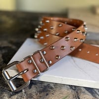 2-1-2 Short British stud belt (British Tan) - Thumbnail 9