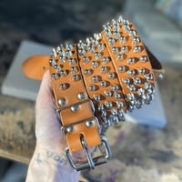 1.5” Chaotic Short British stud belt (British Tan) - Thumbnail 1