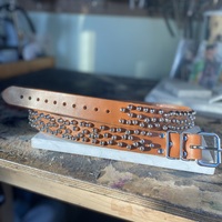 1.5” Chaotic Short British stud belt (British Tan) - Thumbnail 2