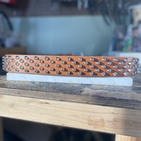 3-2-3 Short British stud belt (British-Tan) - Thumbnail 3