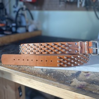 3-2-3 Short British stud belt (British-Tan) - Thumbnail 4