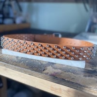 3-2-3 Short British stud belt (British-Tan) - Thumbnail 5