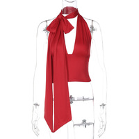 Sexy scarf-style backless camisole low-cut top - Thumbnail 7