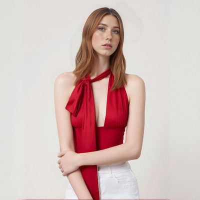 Sexy scarf-style backless camisole low-cut top