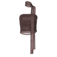 Fashionable and sexy polka dot print slim-fit bandeau top - Thumbnail 5