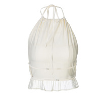 Fashionable and sexy backless pleated tie-up tank top - Thumbnail 2