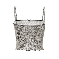 Fashionable printed sexy cropped slim-fit camisole - Thumbnail 1