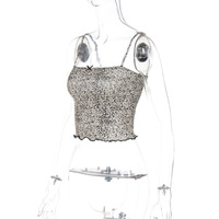 Fashionable printed sexy cropped slim-fit camisole - Thumbnail 6