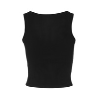 Fashionable, sexy, slim-fitting, cropped U-neck tank top with beading - Thumbnail 2