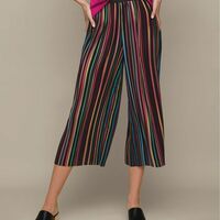 Striped Wide-Leg Crop Pant - FINAL SALE - Thumbnail 1