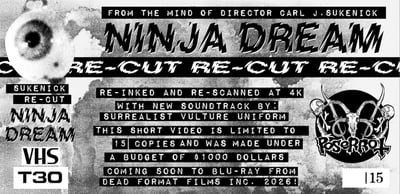 CARL J. SUKENICK'S: NINJA DREAM RE-CUT VHS & USB (4k)