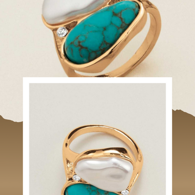 Turquoise tides statement ring - final sale