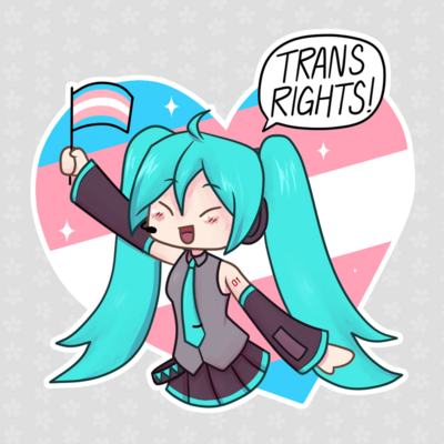 Miku Says Trans Right Sticker | 3x3" Die-cut Sticker