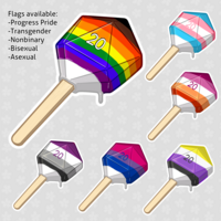 D20 Pride Flag Popsicle Stickers | 3x3" Die-cut Sticker - Thumbnail 1