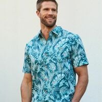 Men's Printed Button Down Shirt - Thumbnail 2