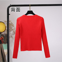 Thin, cropped, ribbed, high-waisted thin sweater - Thumbnail 1