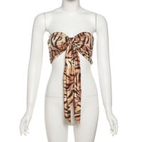 Sexy and versatile strapless leopard print top - Thumbnail 1