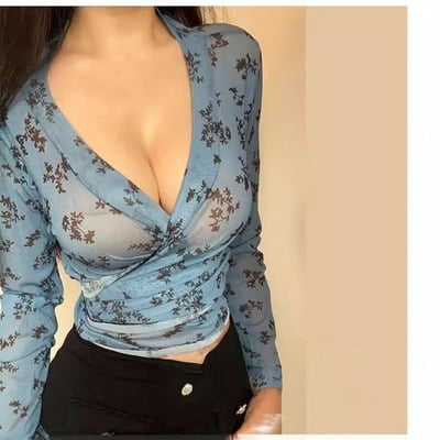 Sexy hot girl cross strap t-shirt