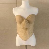 Padded Fitted Lace Bandeau T-Shirt - Thumbnail 1