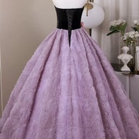 Fashion Lavender Flower A-Line Sweetheart Backless Formal Gown - Thumbnail 4