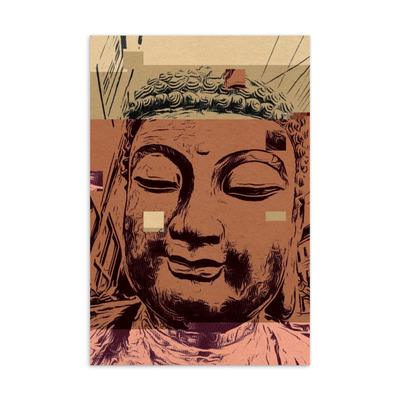 Crafty Copper Tone Buddha Postcard by Pixellitist