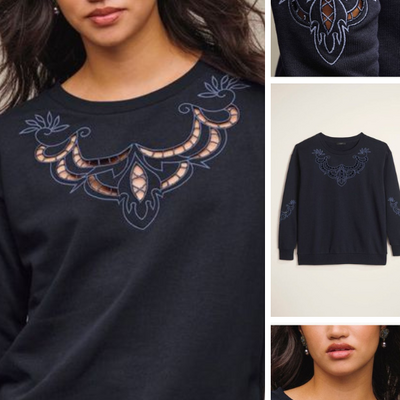 Embroidered pullover