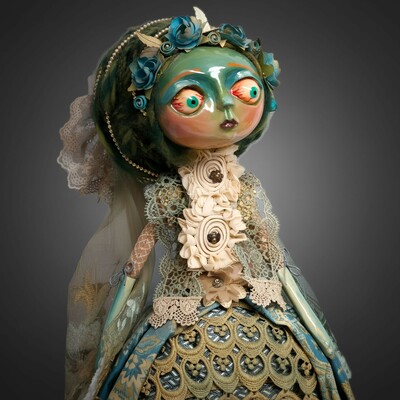 Art doll by alexandra c. thomas "victorian doll xiv"  - Thumbnail 2