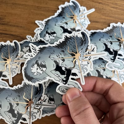 Gold foil hadrian sticker