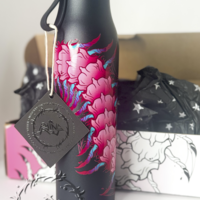 Centipede Water Bottle - Black / Pink - Thumbnail 1