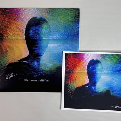 Signed album + print pairing: htda "welcome oblivion" vinyl with signed print - Thumbnail 1