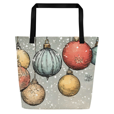 Merry Christmas All-Over Print Large Tote Bag