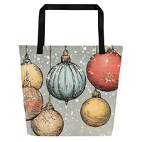 Merry Christmas All-Over Print Large Tote Bag - Thumbnail 1