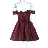 Elegant fitted long-sleeved A-line dress - Thumbnail 3