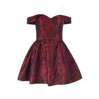 Elegant fitted long-sleeved A-line dress - Thumbnail 4