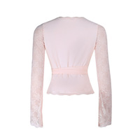 Sexy sheer versatile lace long-sleeved top - Thumbnail 1