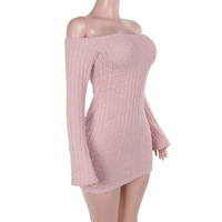 Stylish off-the-shoulder bodycon dress - Thumbnail 2