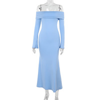 Sexy design off-the-shoulder backless dress - Thumbnail 4