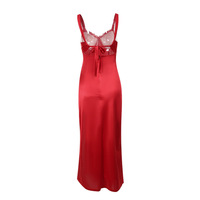 Sexy, figure-hugging satin slip dress with a slit - Thumbnail 3